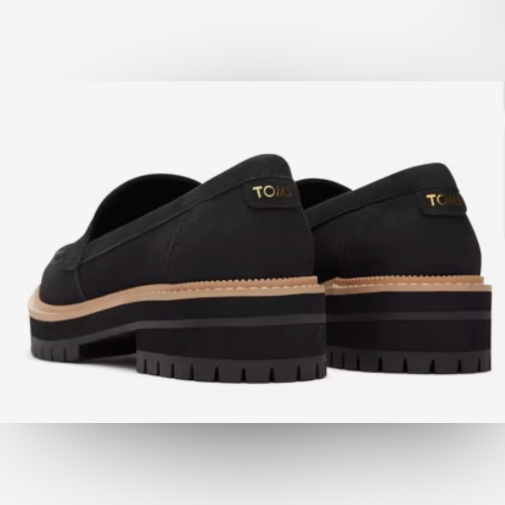 Toms Black Loafers with Chunky Tan Sole - Picture 4 of 13